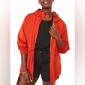 Old Navy Water-Resistant Hooded Utility Anorak Jacket Mesa Rock Petite Medium